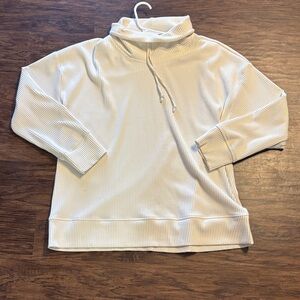 Haven Well Within Cream Ribbed Cowl Neck Pullover Sweater